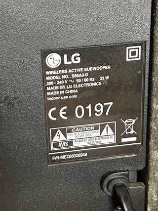 Subwoofer Inalambrico LG Negro