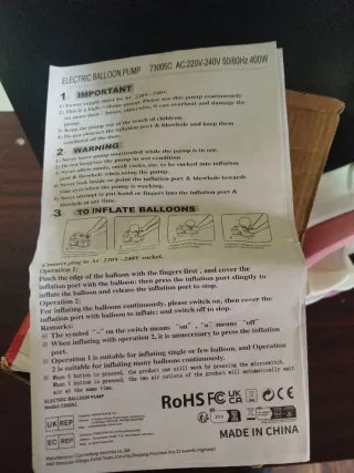Inflador Eléctrico para Globos