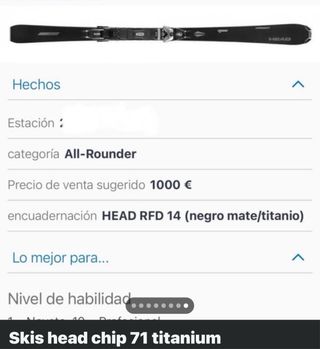 Esquís Head Chip 71 Titanium