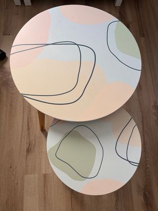 Tavolini ausiliari rotondi in legno