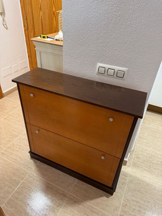 Zapatero 2 cajones madera