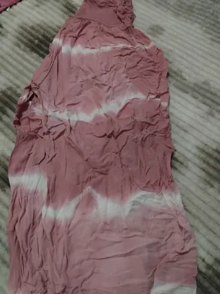 Vestido rosa y blanco tie-dye talla única