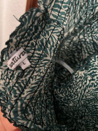 Vestido largo verde y blanco estampado