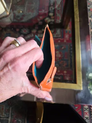 Cartera de piel multicolor estilo Hermes