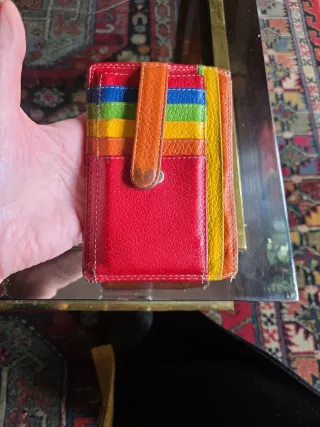 Cartera de piel multicolor estilo Hermes