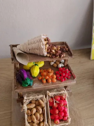 Banco presepe con frutta e verdura