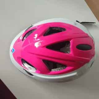 Casco Bicicleta Niña Rosa y Blanco