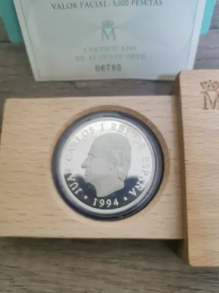 Moneda plata 5000 pesetas cultura y naturaleza