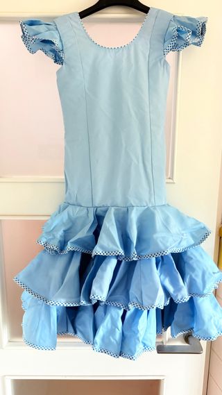 Traje Flamenca Niña Azul