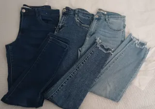 Vaqueros pitillo azules