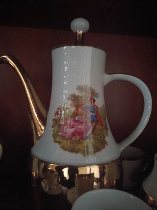 Juego de café porcelana y oro