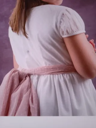Traje de Comunión Blanco y Rosa