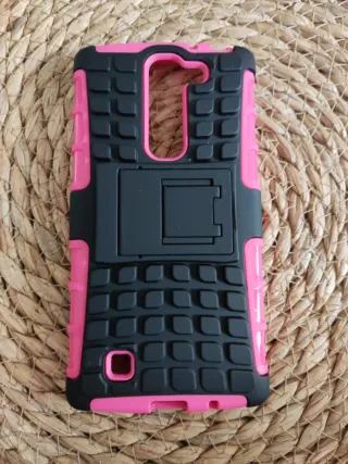 Funda LG K7 Rosa y Negra con Soporte