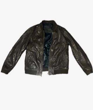 Chaqueta de cuero marrón