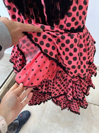 Traje Flamenca Coral Lunares Negro