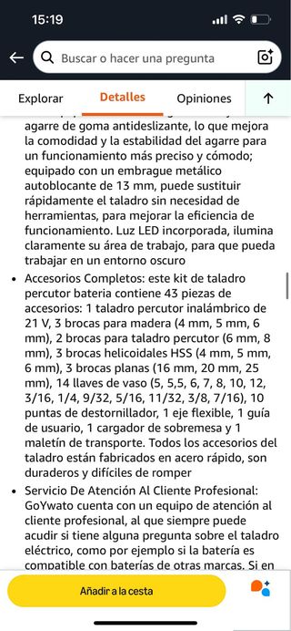 Taladro Percutor GOYWATO 21V Brushless