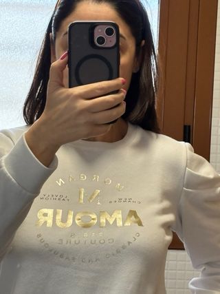 Jersey Morgan Blanco con Estampado Dorado