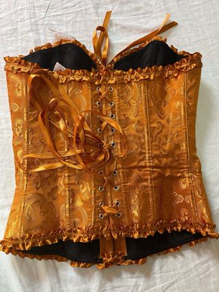 Corset naranja con volantes ajustable buen estado