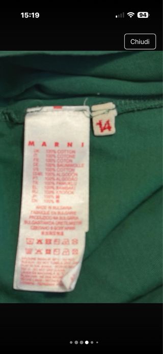 T-shirt Marni ragazzo taglia 14 anni