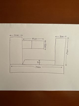 Mueble de salón completo madera y cristal (Sin TV)