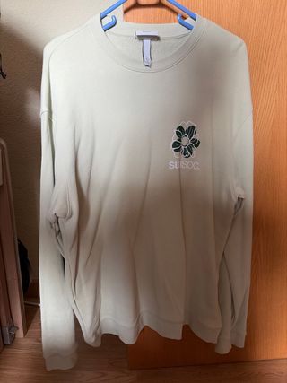 Sudadera H&M verde con estampado floral