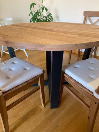 Mesa comedor roble y metal