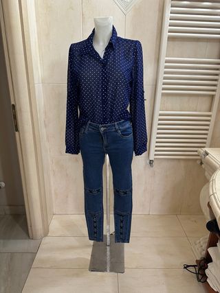 Completo donna blu e bianco