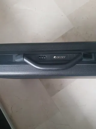 Maletín Delsey Rígido Portadocumentos Negro/Gris