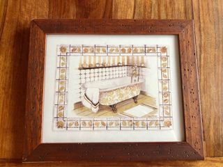 Cuadro lámina baño vintage