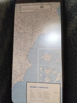 Mapa Antiguo España y Portugal Banco Bilbao