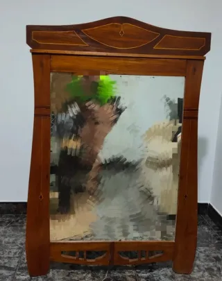 Espejo antiguo madera y cristal