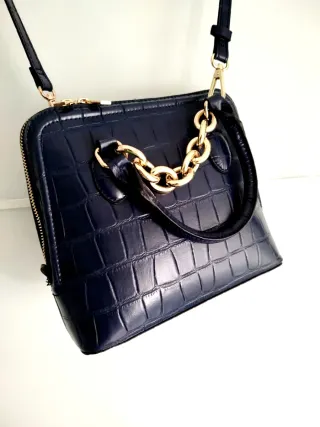 Bolso Zara Azul Cadena Dorada + regalo bolso rosa