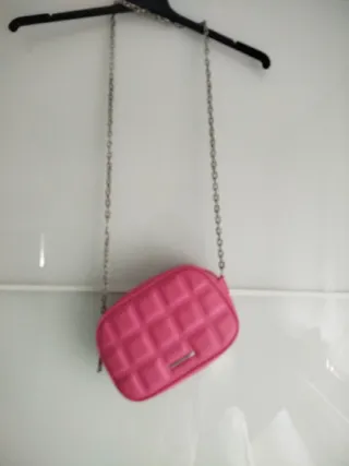 Bolso Zara Azul Cadena Dorada + regalo bolso rosa