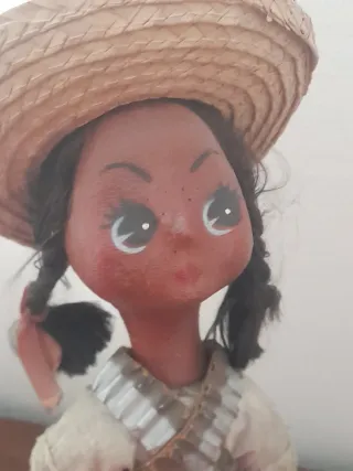MUÑECA "ADELITA" MEJICANA ARTESANAL ANTIGUA 31 cm