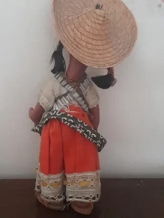 MUÑECA "ADELITA" MEJICANA ARTESANAL ANTIGUA 31 cm