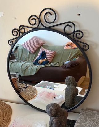 Espejo redondo negro 50cm de diámetro