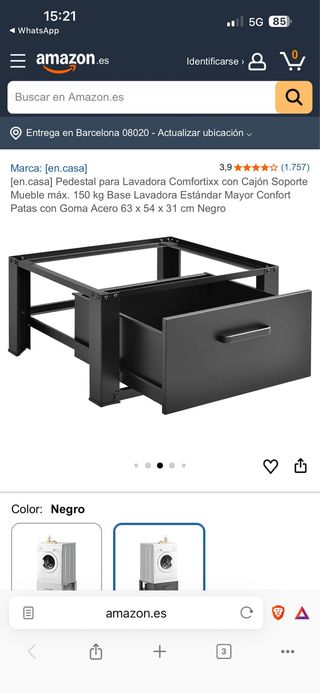 2 Bases para lavadora/secadora montadas