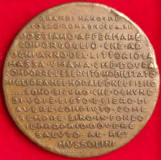 Medaglia Mussolini Grandi Manovre Tosco-Romagnole