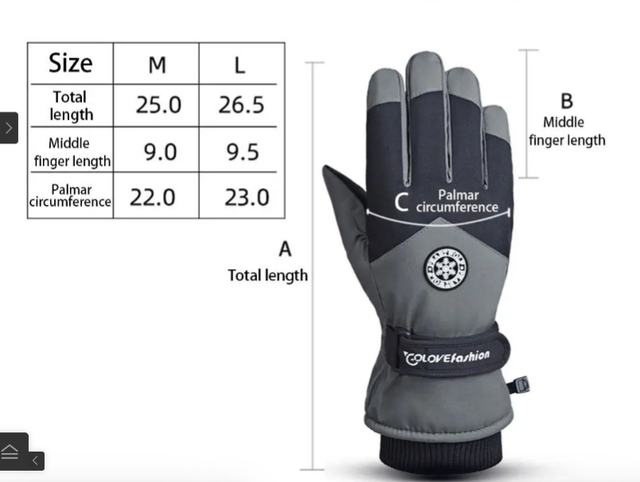 Guantes Nieve Esquí Impermeables Talla M