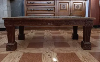 Mesita comedor piedra y madera 55 años