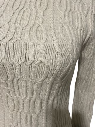 Jersey Zara Beige Cuello Alto Trenzado