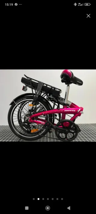 Bicicleta Eléctrica Plegable Rosa