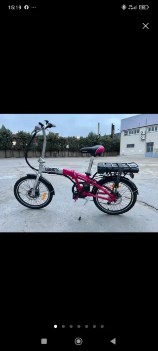Bicicleta Eléctrica Plegable Rosa