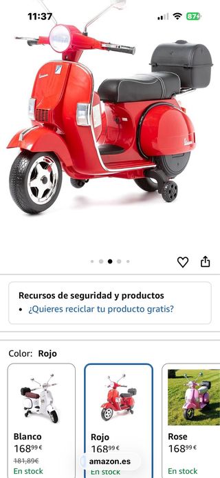 Moto Eléctrica Infantil Roja 12v