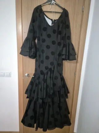 Vestido Flamenca Micaela Villa Negro Flores