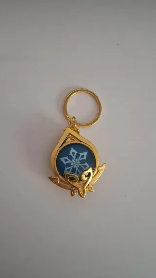 Set Llaveros Genshin Impact Paimon y Vision Cryo