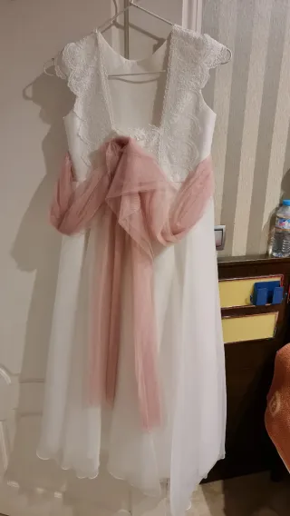 Vestido de comunión coconut blanco con detalles.