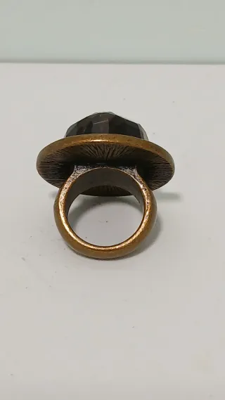 Anillo Antiguo bronce Piedra ojo de tigre unico