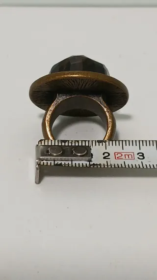 Anillo Antiguo bronce Piedra ojo de tigre unico