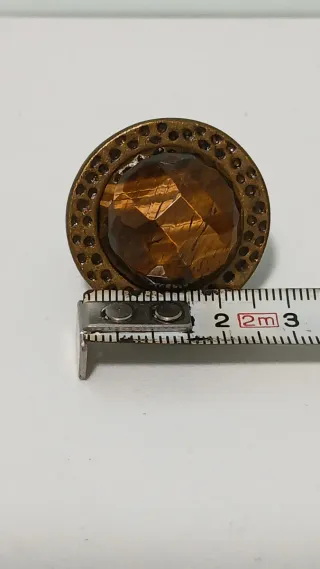 Anillo Antiguo bronce Piedra ojo de tigre unico
